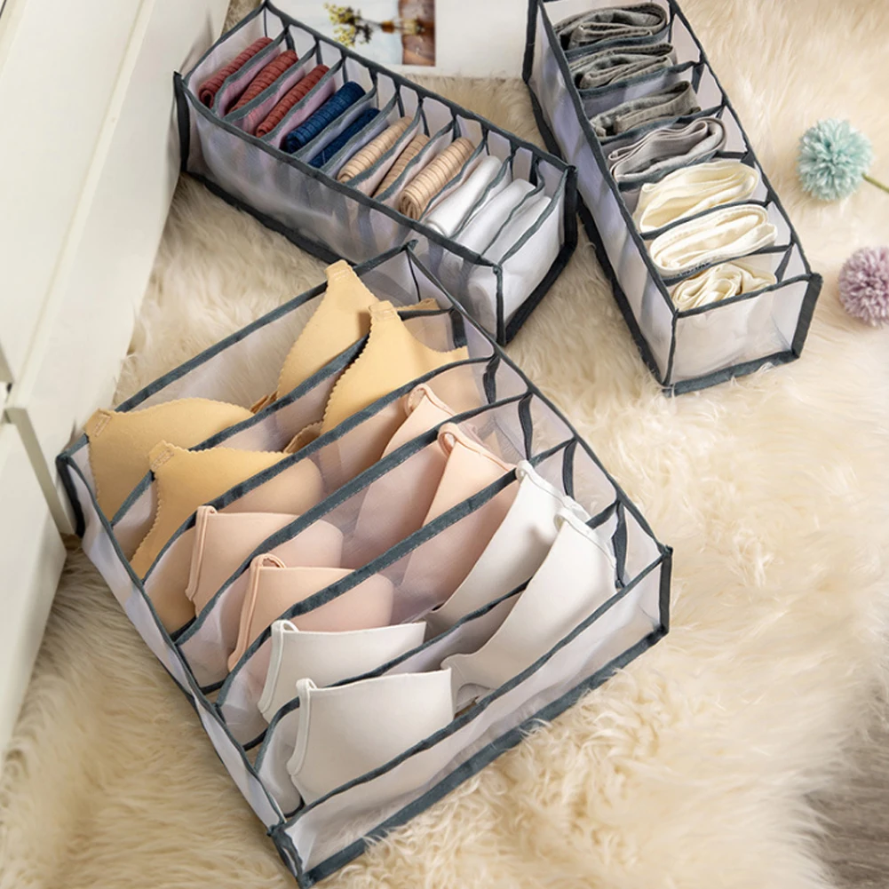 

Underwear Storage Box Compartmentalized Women Socks Artifact Cloth Art Put Panties Drawer Type Separated Household Storage Box