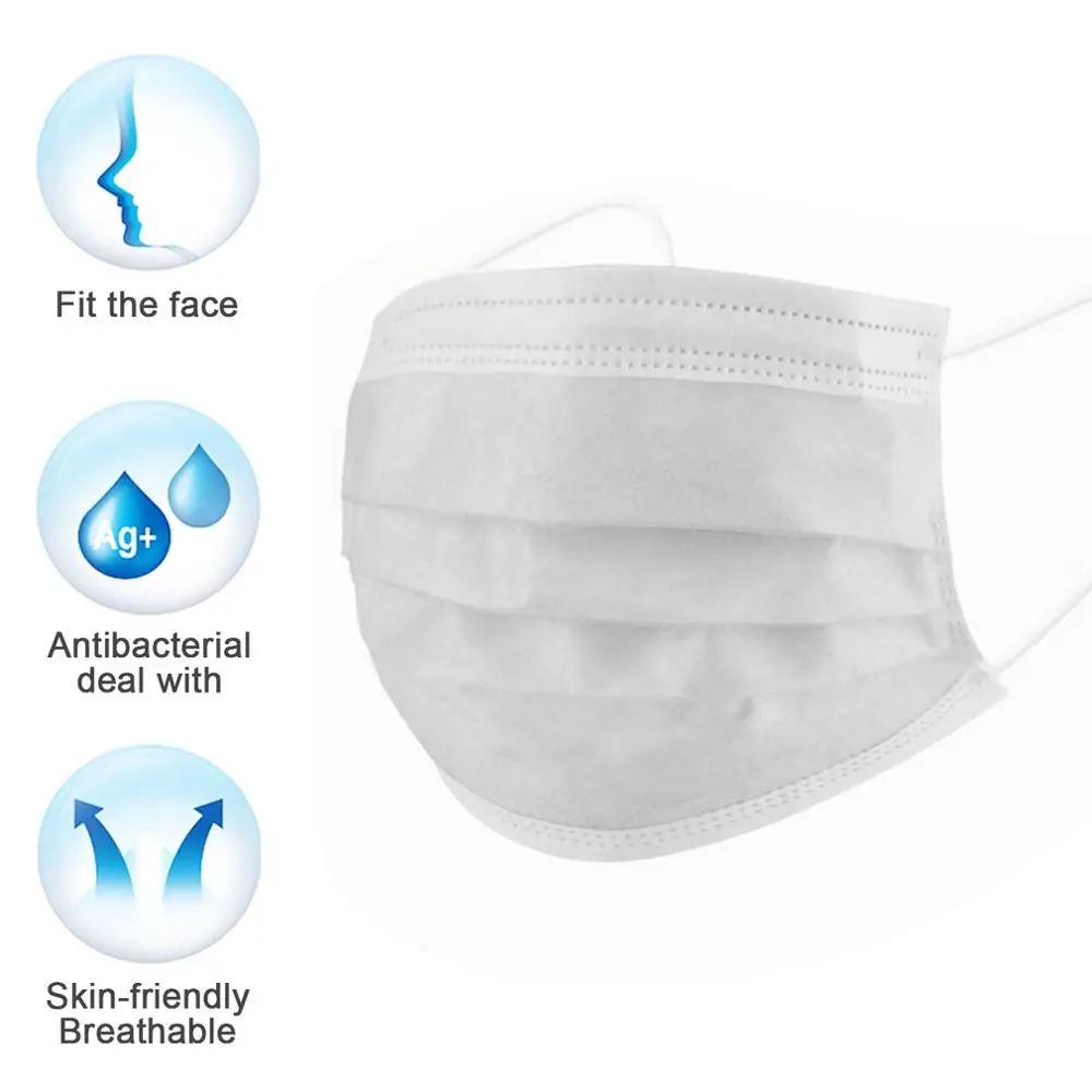 

Disposable Mask Non-Woven Fabric Disposable Mouth Masks Anti Haze Mask Anti-Dust Mouth Masks Windproof Mouth Face Masks