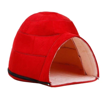 

NEW-Red Pet Hut Nest House Cat Dog Soft Breathable Foldable Mattress Snail House Castle Animal Nest Four Seasons UniversalCozy