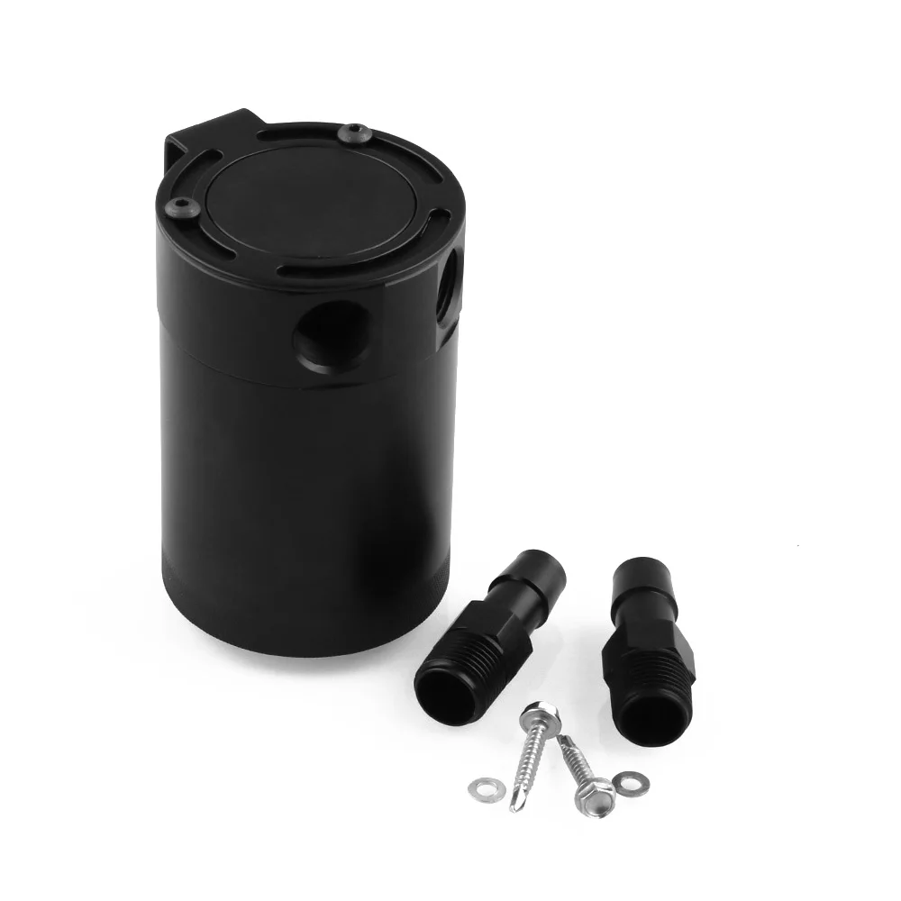 Oil Tank Can Catch Reservoir Eco-Friendly Oil Catch Racing Engine Automobile 3-Port Air-Oil Separator Kit Durable