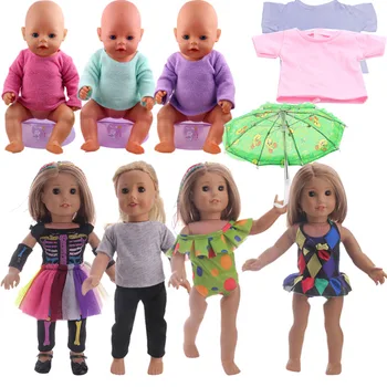 

Plush T-Shirt Colorful Swimsuit Fit 18 Inch American And 43cm Reborn Baby Doll Clothes Accessories,Our Generation, Gift For Girl