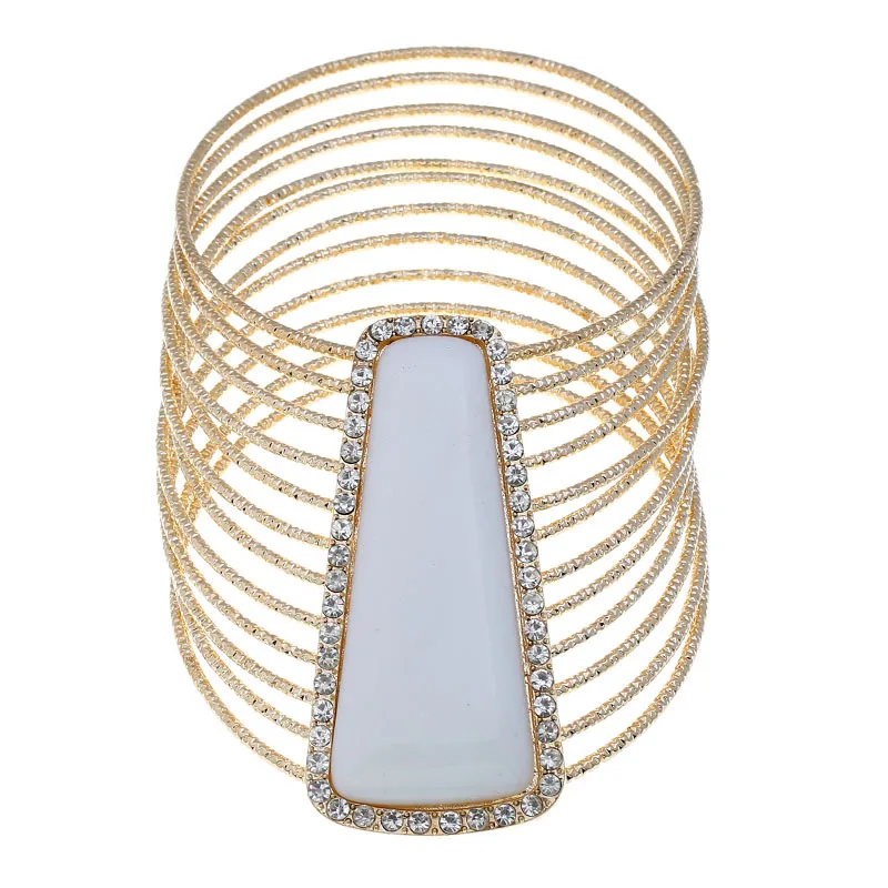 Lzhlq геометрический круглый многослойный проволочный браслет 5 стилей Браслет-манжета для женщин модные ювелирные аксессуары