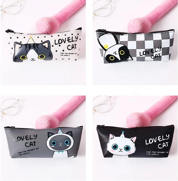 1 шт. Kawaii Pu чехол для карандашей милый кот подарок Estuches школьный пенал для карандашей чехол для карандашей сумка для школьных принадлежностей канцелярские принадлежности