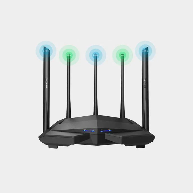 Wireless Router Gigabit Dual-Band AC1200 Wireless Router Wifi Repeater with 5*6dBi High Gain Antennas Wider Coverage Easy setup