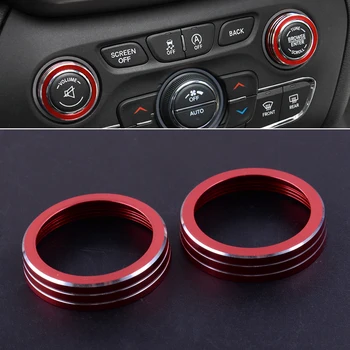 

beler 2PCS Inner Dash Console Volume CD Switch Knob Ring Cover Trim Fit for Jeep Grand Cherokee 2014 2015 2016 2017 2018 2019