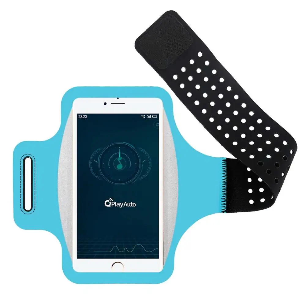 Blue HAISSKY Спортивная нарукавная Повязка-чехол для бега для смартфона для iPhone XS XR X 7 8 6s Plus 11 Pro Max Xiaomi сумка на руку для samsung Note 10 S10 S9 - Цвет: Blue