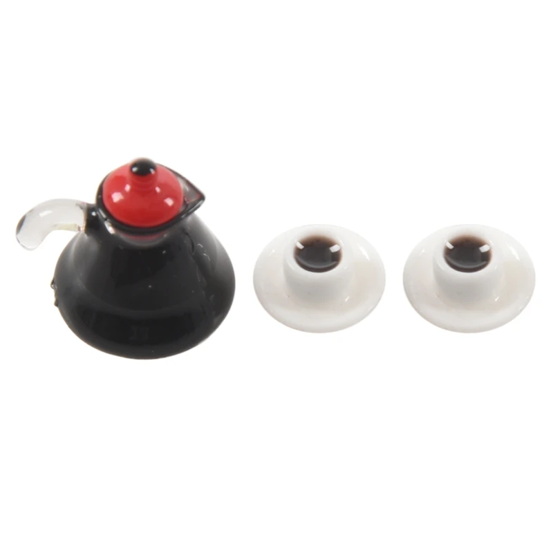 

3 Piece Set Coffee Pot Cup and Saucer Dollhouse Miniature