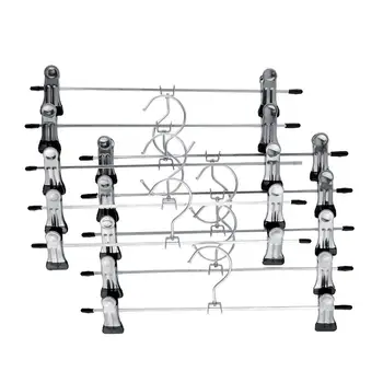 

New 10x Stainless Steel Clip Clothes Stand Hanger Pants Skirt Clothes Grip