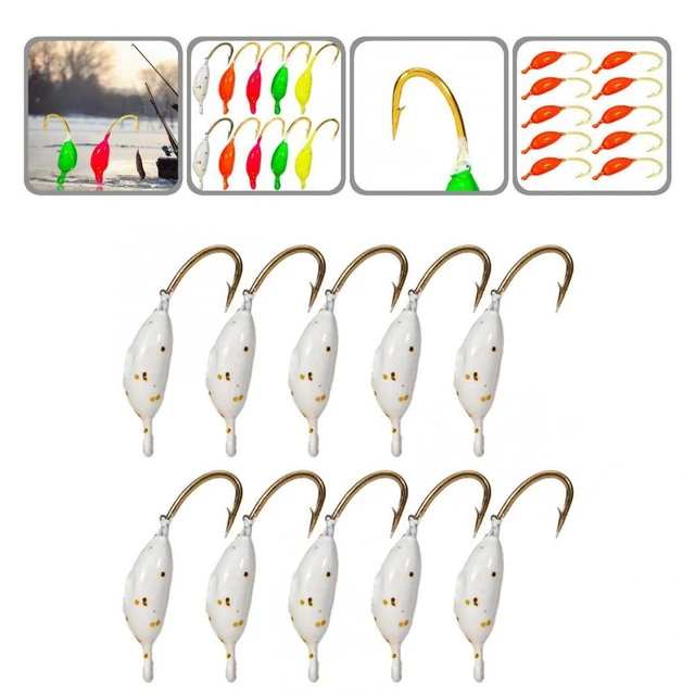 Long-lasting 10Pcs/Set Reliable Fake Fishing Lures Fishing Jigs Heads Mini  Fishing Hooks Reusable for
