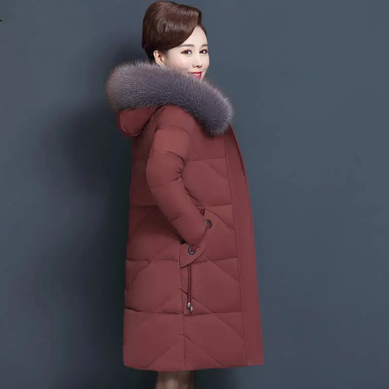 Женские зимние куртки размера плюс 7XL 8XL, пальто с капюшоном для мам, толстые парки, Хлопковая женская куртка, зимние пальто, теплая длинная парка C5865