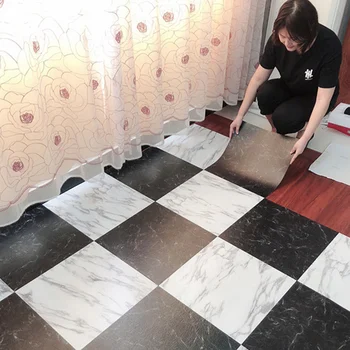

Waterproof Bathroom Floor Stickers Self Adhesive Marble Wallpaper Kitchen Wall Sticker House Renovation Wall Ground Paster Decor