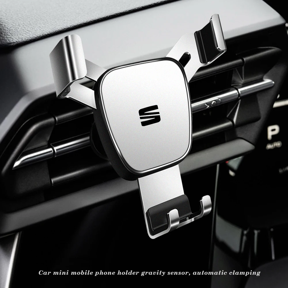 Soporte de teléfono de coche para SEAT ibiza 6j 6l Ateca Altea fr Leon 2 Alhambra Exeo, base de cuero antigravedad de 360 °