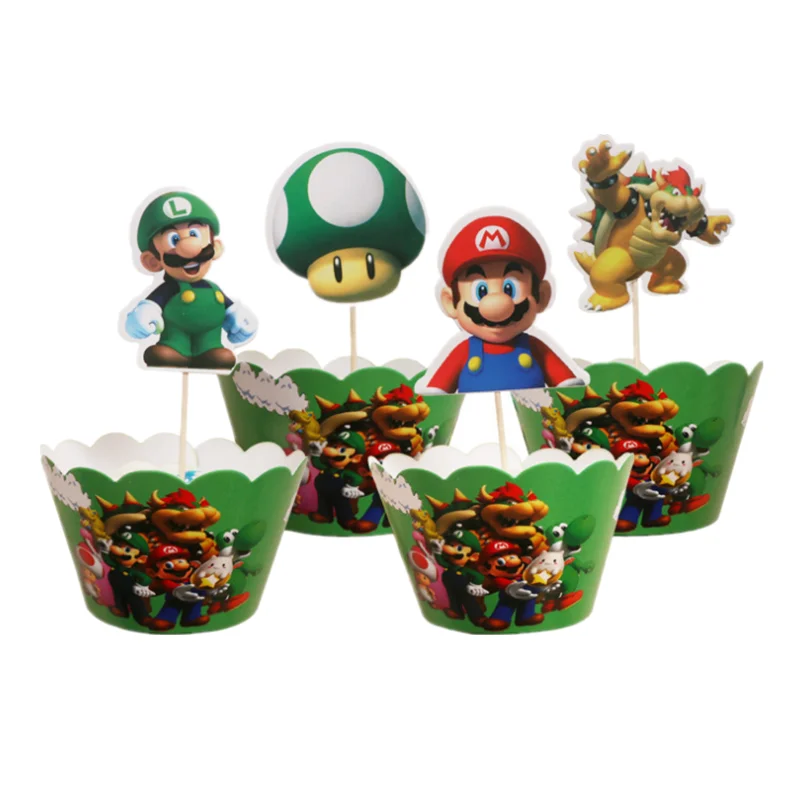Cake Wrapper 12set 1 шт мальчики сувениры День рождения тема "Супер Марио" декоративная пластиковая скатерть-карта вечеринка для малышей вечерние товары для праздников - Цвет: Cake Wrapper 12set