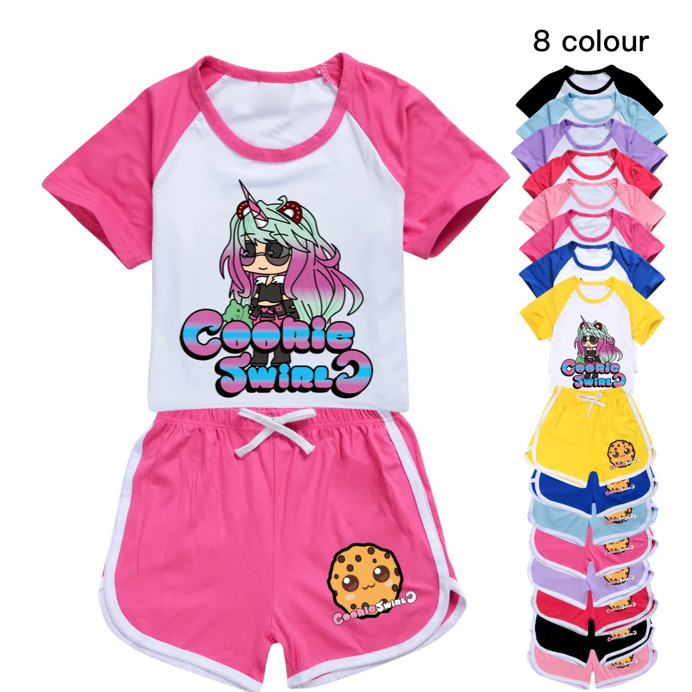 

COOKIE SWIRL C Kids Clothes Cotton Sport Tracksuits T-shirts Sweatshirt Suit Cartoon Set Teenager Baby Boys Girls Clothing