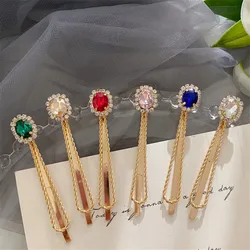 Multicolor Rhinestone Barrette Gorgeous Square Hair Clip Spring And Summer New Handmade Hair Accessories For Women
