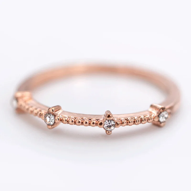 Япония и Южная Корея Rhinestone кольца для женщин Серебряное золото кольца свежая Свадьба женский шарм Knuckle кольцо ювелирные украшения со стразами