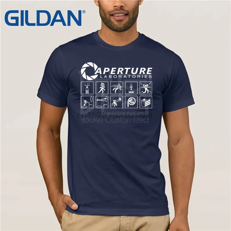 Новинка Мужская черная футболка Portal 2 Aperture Science Laboratories размер S-3XL летняя модная с