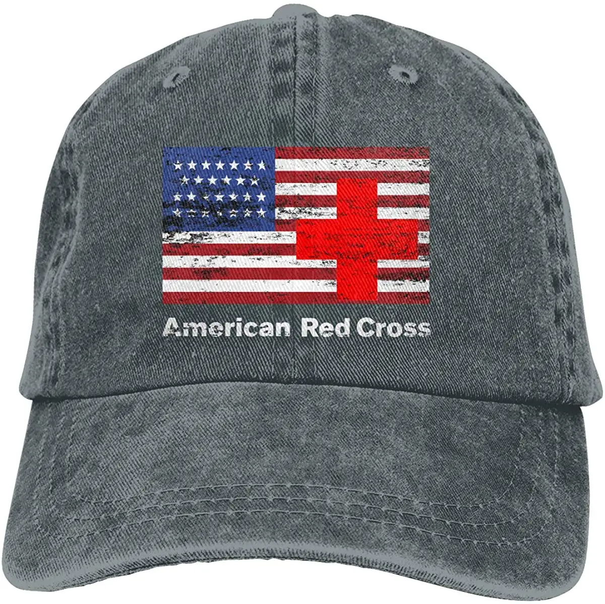Унисекс Американский Красный Крест мыть бейсболка Винтаж Регулируемая папа-шляпа