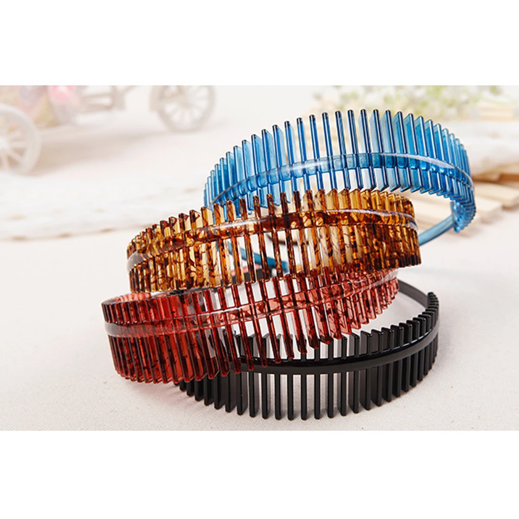 Zig Zag Headband Plastic Double-sided Tooth Hair Comb Headband for Women Men