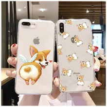 Corgi-funda de silicona Suave para iPhone, protector de silicona Suave para iPhone 6, 7, 8 Plus, X, XR, 11, 12Pro, Mini Max, accesorios