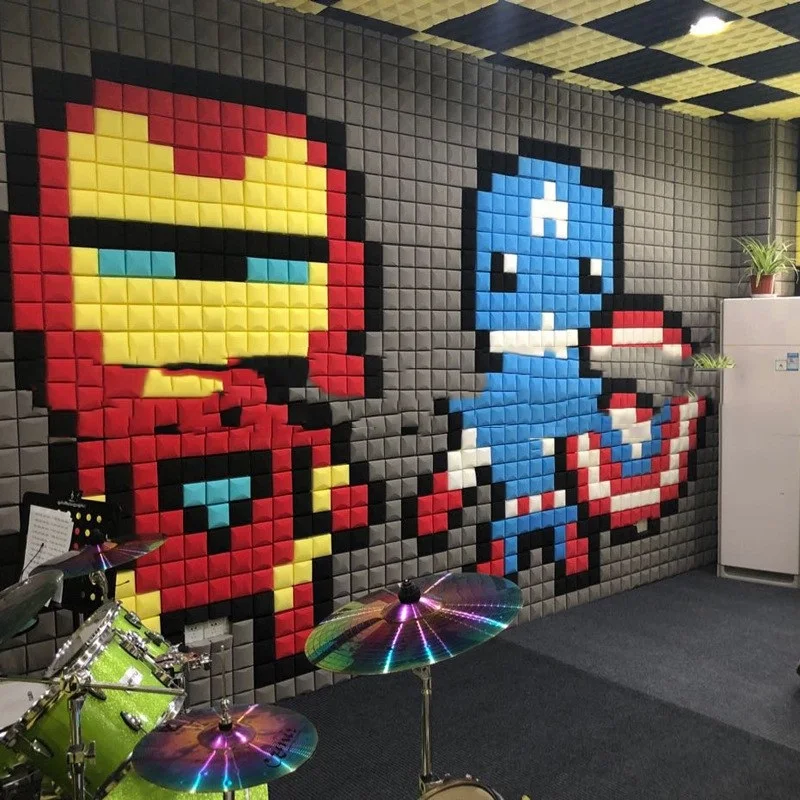 pces estúdio espuma acústica isolamento acústico painéis de espuma de som esponja protetora painel de tratamento de absorção prova de som