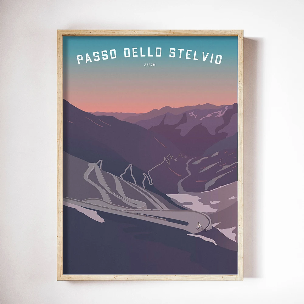 Stelvio Pass Cycling Print Canvas Painting Motivational Wall Art Pictures Bike Prints And Posters Gift Kids Room Home Decor