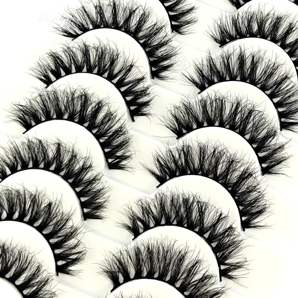 

500Pairs/50boxes Multipack 3D Mink Lashes False Eyelashes Handmade Wispy Fluffy Long Lashes Natural Eye Makeup Tools Eye Lashes