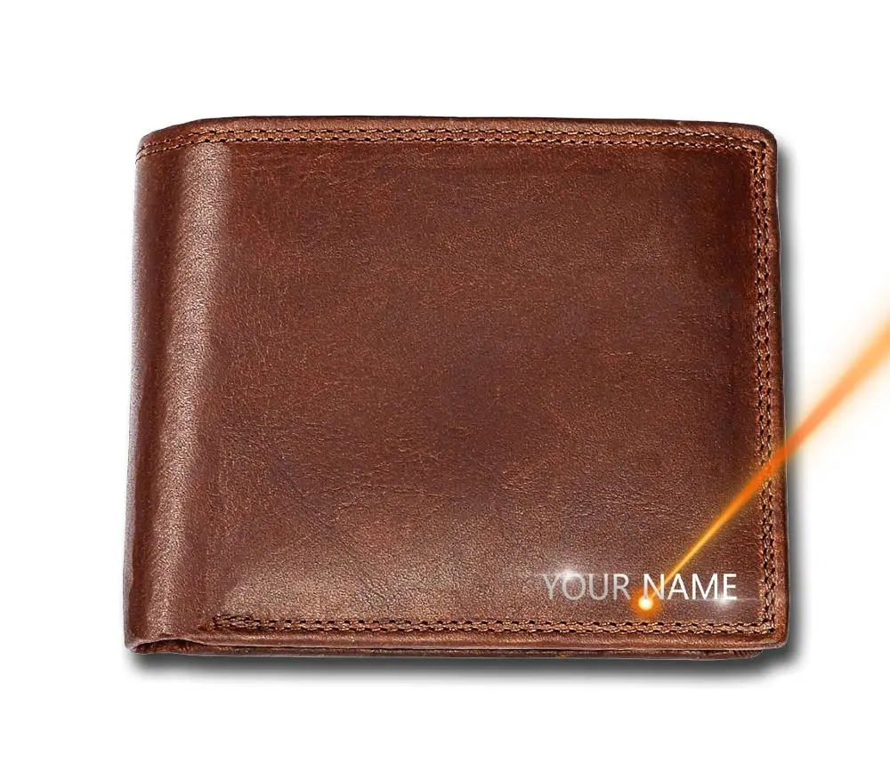 Pocket Wallet Purse Engraving Folding Name Men Women Coin-Id Unisex-Card Fashion Hasp