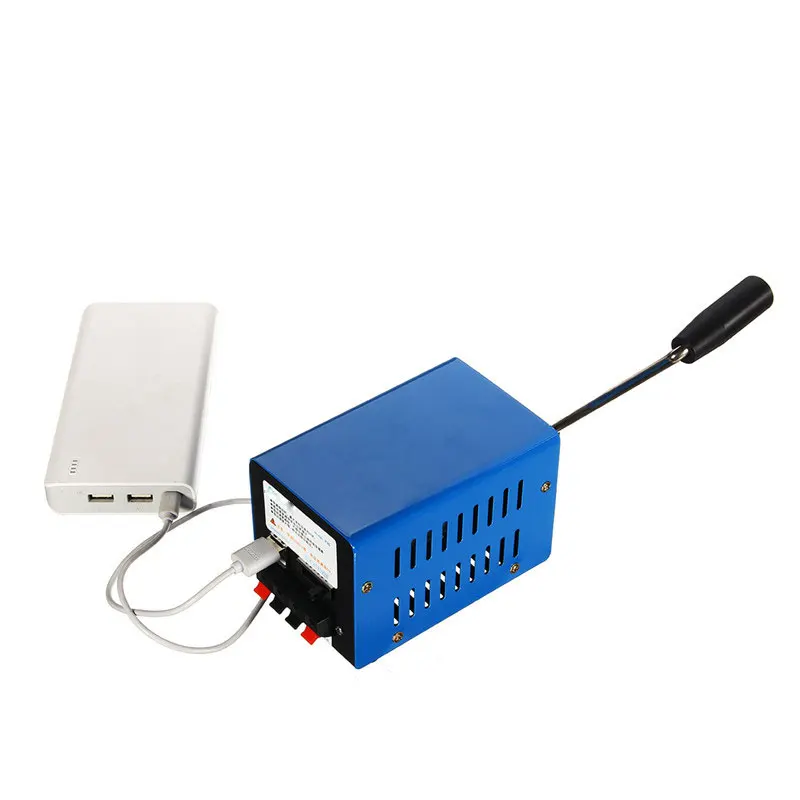 

High Power Charger Portable Emergency Hand Power Hand Crank USB Charging Emergency Survival Blue Hand Crank Generator