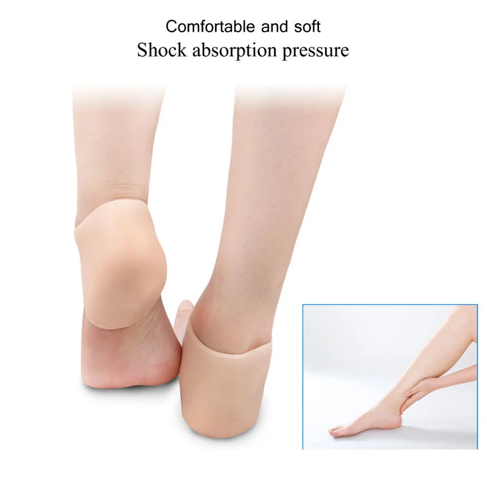 1Pair Plantar Fasciitis Silicone Gel Heel Sleeve Protective Heel Air Support Reduce Pressure, Relief Pain and Cracked