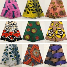 Африканская ткань для пэтчворк не хлопковая ткань Анкара ткань Африканская вощеная ткань принтом 6 ярдов полиэстер ткань нигерийский воск LJ-D2