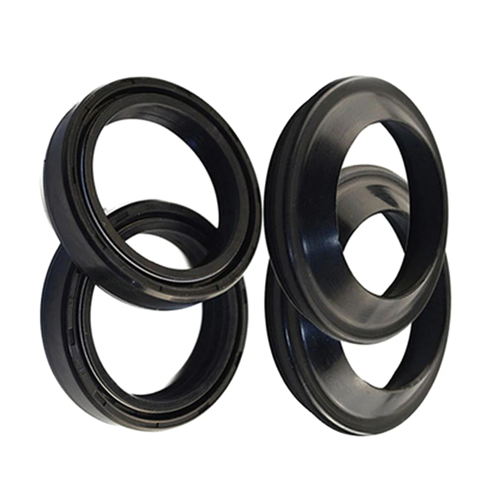 Rubber Front Fork Oil Seal Set 41x54x11mm & Motorcycle 41x54mm Dust Seals Oil seal Bicycle fork Parts accessories Black