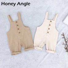 Honey Angle/комбинезоны для мальчиков и девочек детские штаны в Корейском стиле на весну и осень модный Свободный комбинезон, одежда для малышей от 12 месяцев до 5 лет