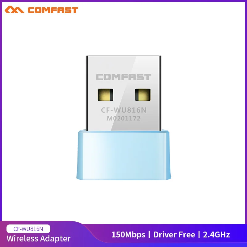 Беспроводной Wi Fi адаптер с бесплатным драйвером 2 4G компактный USB 150 Мбит/с для