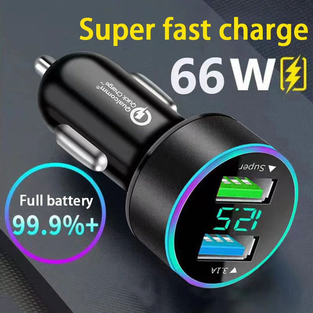 Autoladegerät 65 W Ladegerät USB-Ladegerät für Autos Netzteil Zigarettenanzünder im Auto Tragbar für Xiaomi iPhone Oneplus_voghion.com
