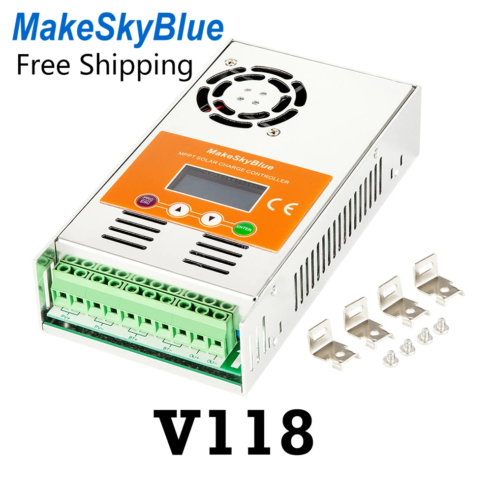 MakeSkyBlue MPPT контроллер солнечной зарядки 30A 40A 50A 60A ЖК дисплей защита от перегрузки