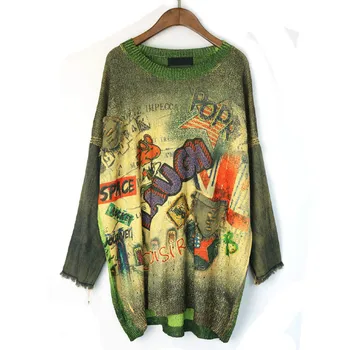 

Korea Knitted Print Pattern Sweater Women Korea Fashion New 2019 Autumn Pullover Elegant Patchwork Small Fresh Sweater Y056