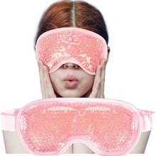 Máscara de dormir com suporte de pelúcia adequado para dor de cabeça, inchaço, pressão de enxaqueca, design de dupla face, compressa fria