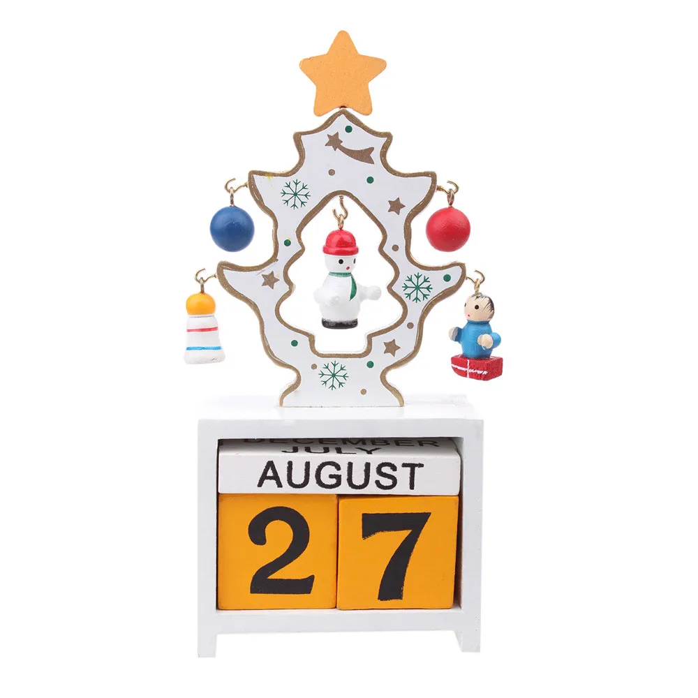 Деревянный Рождественский Адвент-календарь 3D строительный блок изменение времени календарь календаарио Madera Рождество настенное окно висячий календарь