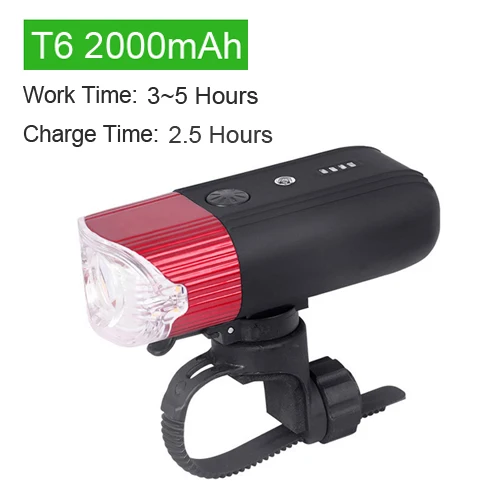 T6 RED 2000 NEWBOLER велосипедный Смарт индукция передний свет USB заряжаемый велосипед противотуманный фонарь Водонепроницаемый фонарик 4000 мАч 5 вольт внешний аккумулятор светодиодный фонарь Bелосипедный свет 5V/1.2A - Цвет: T6 RED 2000