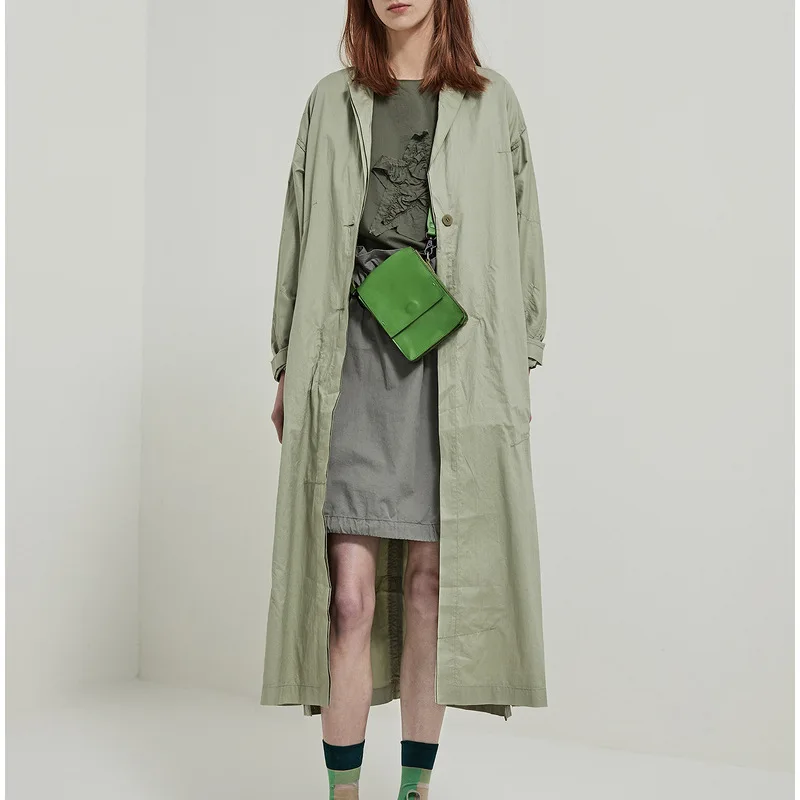 

Hot Selling 19 Spring And Autumn Designer Loose And Plus-sized Lazy Long Solid Color Trench Coat Jacket Women's