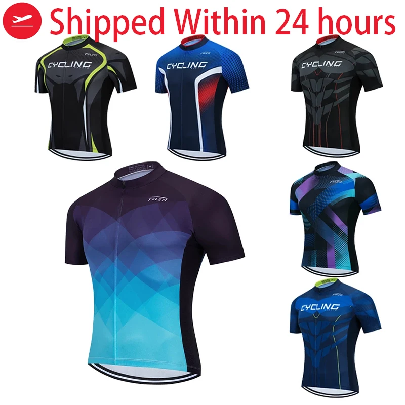 New Man Short Sleeve Cycling Jersey Team TELEYi 2020 Champion Race Tops Summer Bike Shirt