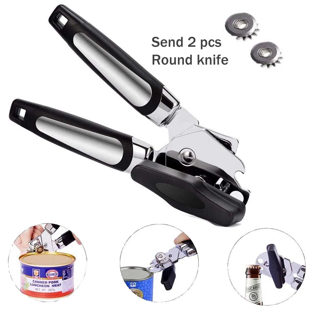 

3-In-1 Manual Can Openers Cordless Tin Opener with Lids Off Jar Opener and Bottle Opener in One Stainless Steel Can Opener