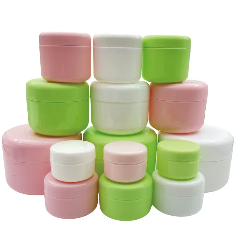 

100pcs Empty 10g/20g/30g/50g/100g Makeup Container Plastic Pot Travel Face Cream Lotion Cosmetic Jar Refillable Sample Bottles