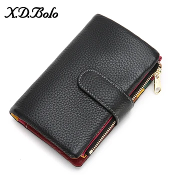 

XDBOLO Fashion Women Wallets High Capacity Card Holder Wallet Genuine Leather Clutch Wallet Zipper Coin Pocket Female Wallet