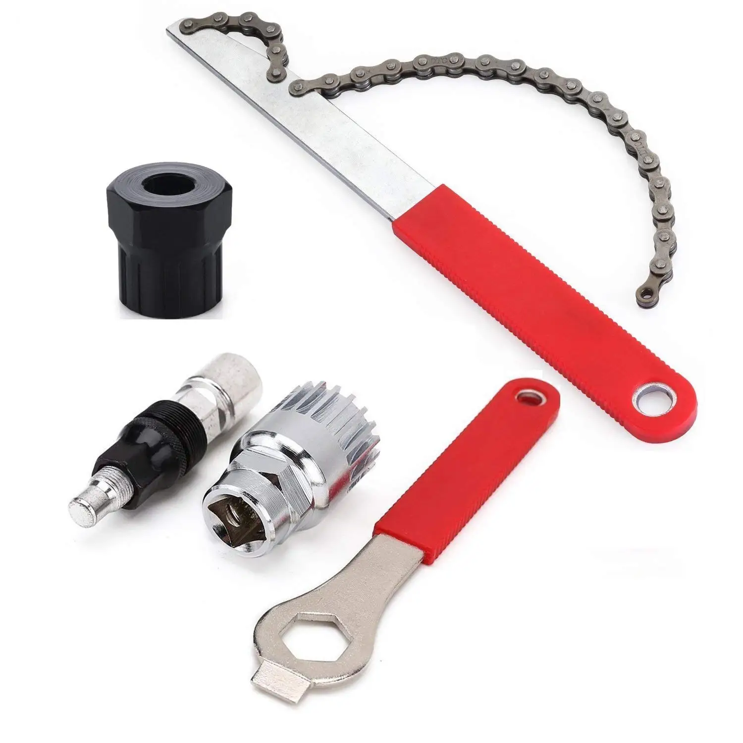 

Bicycle Crank Extractor Bottom Bracket Remover Spanner Repair Tools Kit Crank Puller,Freewheel Chain Whip Cycle Bicycle Cassette