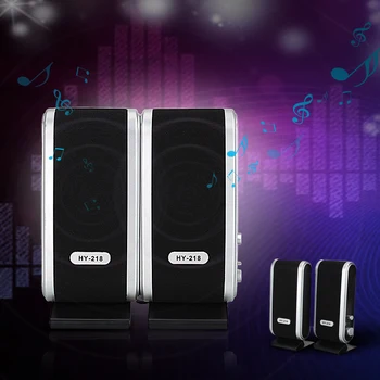 

6W USB 2.0 Power 3.5mm Laptop Computer PC Speakers w Ear Jack ,HY-218 USB Portable Multimedia Speaker For Laptop PC Computer