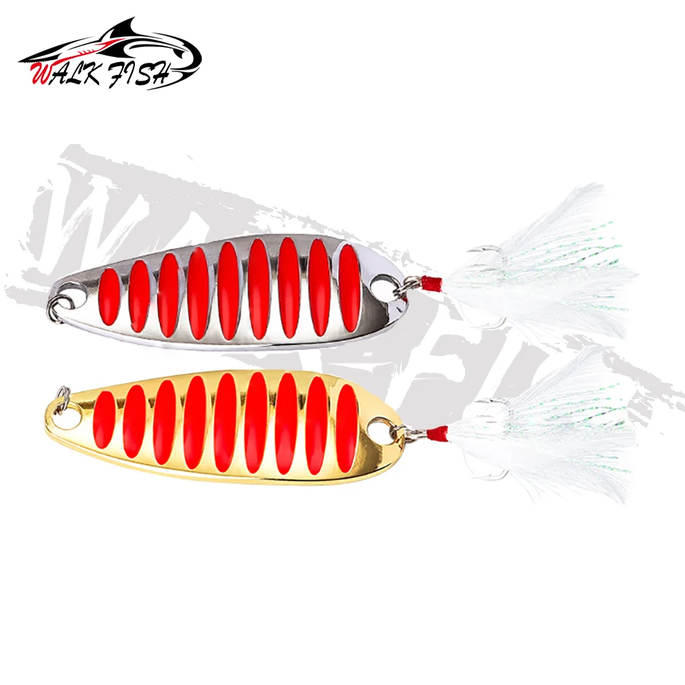 Premium Feathered Metal Spoon Lure in Gold/Silver (Multiple Weights Available)