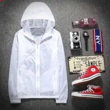 Крутая оранжевая летняя одежда, летняя Мужская дышащая одежда для защиты от солнца, мужское пальто, мужская верхняя одежда в Корейском стиле