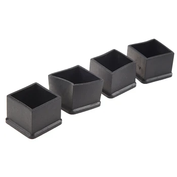 

15Pcs Black Rubber 30mmx30mm Square Chair Foot Cover Chair Leg Caps